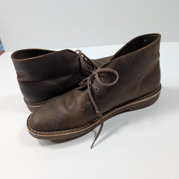 Great cond. CLARKS Bushacre 2 Men's Leather Chukka Boots Brown size 10 - Picture 8 of 13